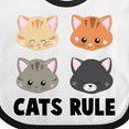 thumbnail image 4 of Inktastic Cats Rule with Cat Heads Boys or Girls Baby Bib, 4 of 4