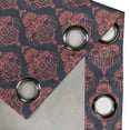 thumbnail image 4 of Ambesonne Retro Grommet Curtain, Shabby Damask Rococo, 50" x 72", Dark Coral Blue Grey, 4 of 6
