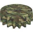 thumbnail image 1 of Military Camouflage Tablecloth Round 60 Inches Green Camo Army Round Tablecloth Polyester Washable Wrinkle Resistant Table Cloth Table Cover for Kitchen Dining Room Picnic Patio Party, 1 of 6