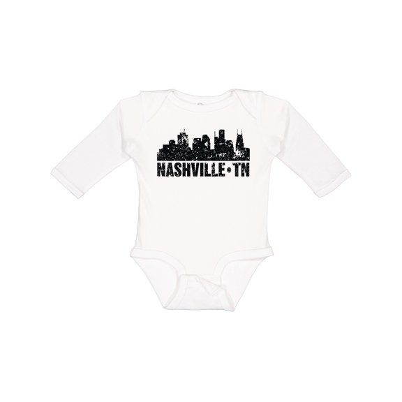 Inktastic Nashville Skyline Grunge Boys or Girls Long Sleeve Baby Bodysuit