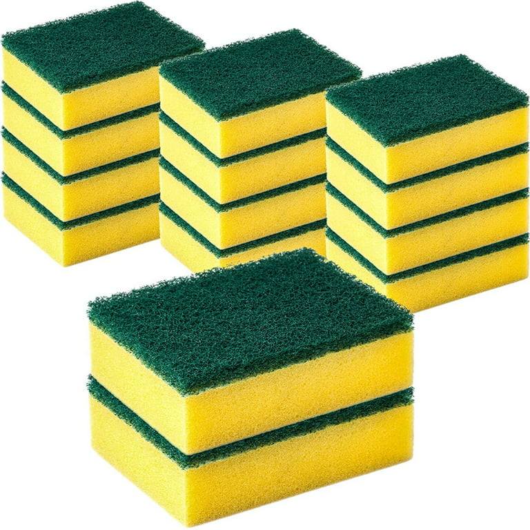 Funny Scratch Dish Smiley Sponge ， Remove Stain & Odor Honeycomb  Sponge，Durable Household Kitchen Cleaning Cotton，Plastic Sponges (4PCS)
