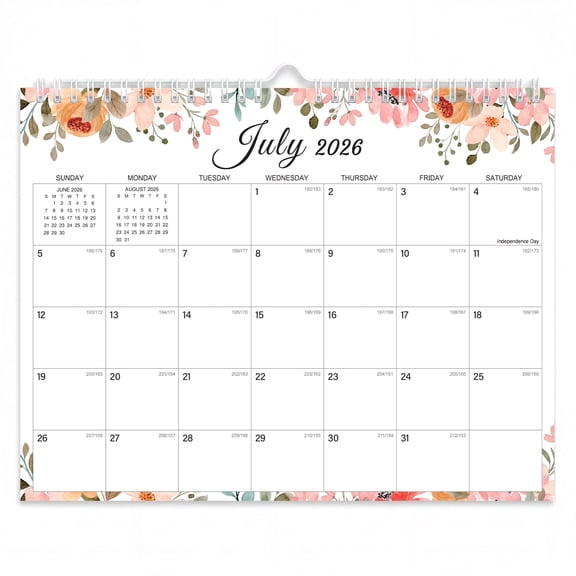 ViVin Wall Calendar, 8.5*11 Horizontal YO Monthly Calendar, Jul 2026–Dec 2027, Floral, 18 Months Planner