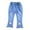 E126-Light Blue, variant on Pearl Embellished Bunny Design Flare Jeans for Girls, Stretch Denim Bootcut Pants, Elastic Waist Comfort Trousers for Spring Wear, Size 4-12 Years