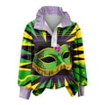 thumbnail image 2 of Womens Long Sleeve Tops Mardi Gras Shirt Casual Crewneck Carnival V Neck Tees, 2 of 4