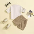 thumbnail image 5 of Rovga Toddler Boys Girls Short Sleeve Solid Color T-Shirt Pullover Tops Shorts Child Outfits Leisure Clothing, 5 of 6