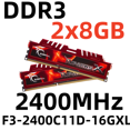 thumbnail image 1 of G.SKILL RipjawsX DDR3 2400MHz RAM 16GB Desktop Memory DIMM for PC,2x8GB,F3-2400C11D-16GXL, 1 of 4