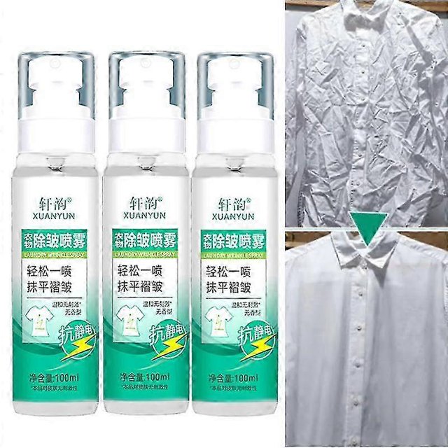 Spray quitaarrugas portátil para ropa, quitaolores, suavizante sin plancha, 3 unidades