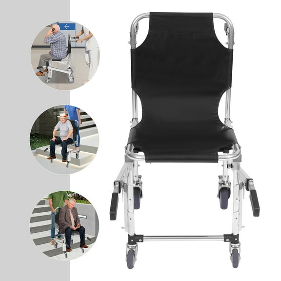 TFCFL Foldable Emergency Stair Chair Stair Climbing Wheelchair Transportation Stair Chair with 4x Wheels