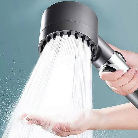 High Pressure Shower Head, 4 Modes Adjustable Bathroom Shower Head, Anti-limescale Massaging Hand Shower with Water Stop, SPA Shower Head
