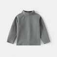 thumbnail image 2 of Generic Boys Fall Winter Solid Color High Neck Long Sleeve Thickened Bottoming Shirt T-Shirt Tops for Toddler Girls Comfortable for Holiday Christmas Party（12-18 Months Gray）, 2 of 4