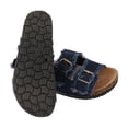 thumbnail image 5 of Roxoni Women's Comfort Flat Sandals Double Buckle Adjustable Straps Flat Slides Footbed Suede, 5 of 6