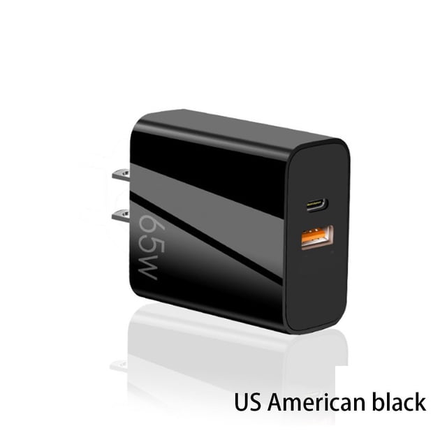 stanreset Universel 65W Type-C USB Mobile Bureau Camping Randonnée Rapide Charge Adaptateur Tablette Noir