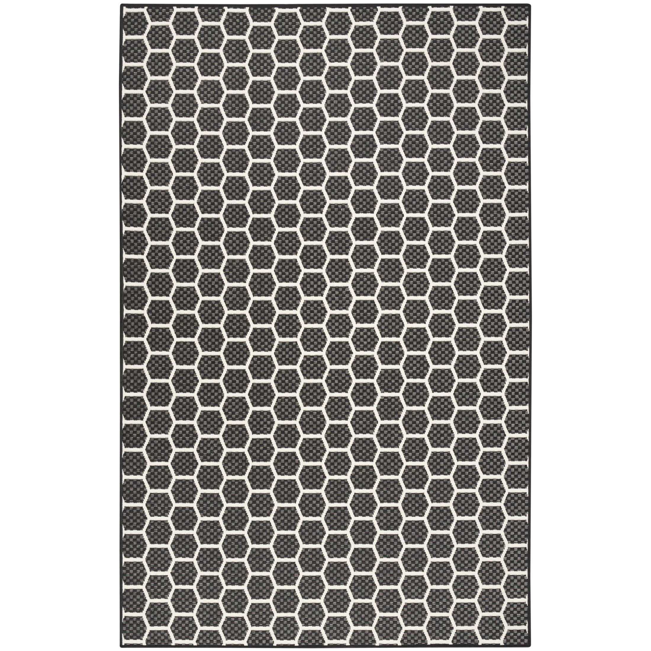 Nourison Twist Reversible 4' x 6' Black Modern Rug
