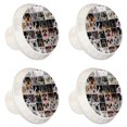 thumbnail image 1 of 4 Pcs Group of Dogs and Cats Knobs for Kitchen Cabinet Cupboard Dresser Bookcase Drawer Pulls Handles Round Home Decor, 1 of 5