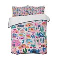 thumbnail image 2 of Colorful Spring Floral Twin Size Down Alternative Comforter, Lightweight Comforter Quilt Bedding Set with Pillow Shams Summer Botanical Cactus All Seasons Bed Comforter Duvet Insert 68"x86", 2 of 7