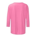 thumbnail image 2 of Patlollav Christmas Tops for Ladies,Womens Blouse 3/4 Sleeve Round Neck Casual Tops Gift, 2 of 6