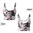 thumbnail image 5 of Fotbe Orchids Flowers Pattern Womens' Sports Bra Longline Wirefree Padded with Medium Support Sports Moisture-Wicking Workou Vest,Tank Top-Large, 5 of 9