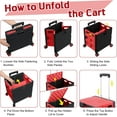 thumbnail image 5 of FELICON Folding Utility Cart Portable Rolling Crate Hand Truck Heavy Duty Plastic Telescoping Handle Collapsible Hidden Lid Swivel Wheels, 5 of 9