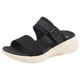 thumbnail image 5 of Sandalias con punta abierta, cómodos zapatos planos casuales para la playa junto a la piscina (negro 37), 5 of 9