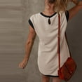 thumbnail image 5 of Tauxra Women's Sleeveless Shift Dress, Ribbed Contrast Knit Dress with Round Neck and Side Pockets, Casual Summer Dress for Warm Weather, Stretchy and Breathable Knit Fabric for Daily, 5 of 6