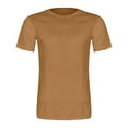 thumbnail image 4 of ADSSDQ Men's Round Neck Short Sleeve Waffle Knit Tee Summer Casual T Shirt Tops Orange L, 4 of 5