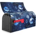 thumbnail image 6 of Festive Magnetic Mailbox Cover Blue Ball Christmas Pattern Outdoor Mailbox Protector Holiday Seasonal Decorative Garden Yard Home Large Size 25.5 x 21 Inch, 6 of 6