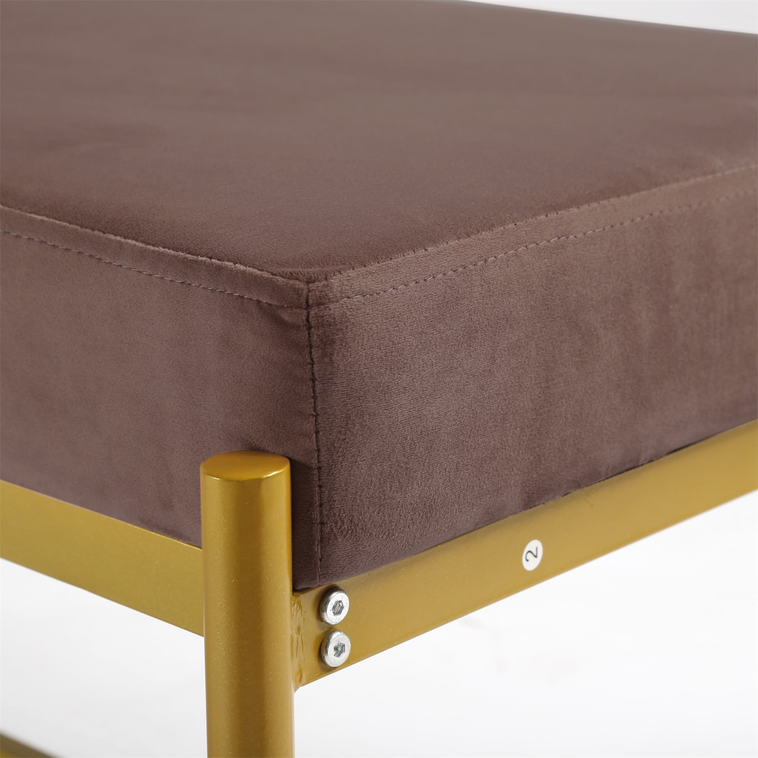 Kadyn Long Upholstered Bench, Metal Entryway Bench for Bedroom, Modern Velvet End of Bed Bench for Entryway, Pink Kadyn Long Upholstered Bench, Metal Entryway Bench for Bedroom, Modern Velvet End of Bed Bench for Entryway, Pink