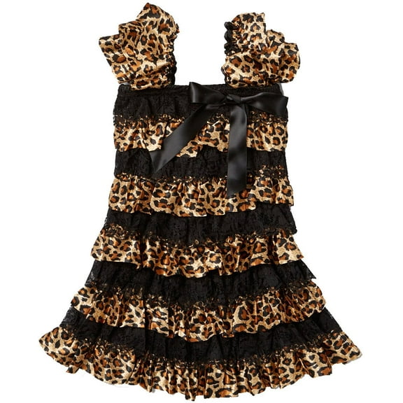 Wenchoice Black Leopard Ruffle Dress Girl's S(6M-12M)