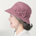 thumbnail image 2 of Women Summer Sun Hat for Elderly Mom Breathable Cotton Fabric Bow‑Decorated Bucket Hat Lightweight Outdoor UV‑Protection Fisherman Cap for Senior Ladies, 2 of 5