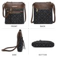 thumbnail image 4 of Dasein Adult Front Zipper Puller Vegan Leather Shoulder Bag, Monogram Black, 4 of 7