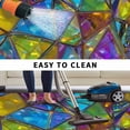 thumbnail image 5 of Stained Glass Outdoor Rug for Patio/Deck/Porch, Non-Slip Large Area Rug 6 x 9 Ft, Vintage Abstarct Geometric Pattern Art Indoor Outdoor Rugs Washable Area Rugs, Reversible Camping Rug Carpet Runner, 5 of 8