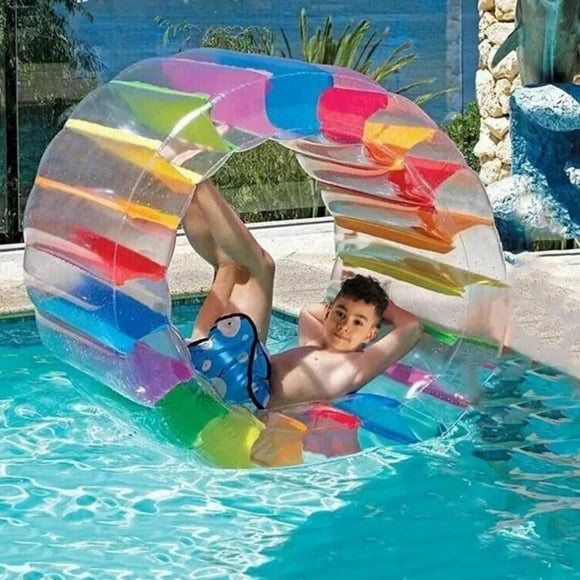 Inflatable Water Wheel Pool Floats, Inflatable Roller Float Water Floats Water Toy Pool Toy for Swimming Pool, Yard, Grass Playing, Kids, Pond, A 120x84x80cm