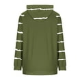 thumbnail image 5 of Women's Striped Hoodies Casual Raglan Long Sleeve Sweatshirts Loose Drawstring Hood Long Tops with Kangaroo Pocket (L, Army Green), 5 of 6