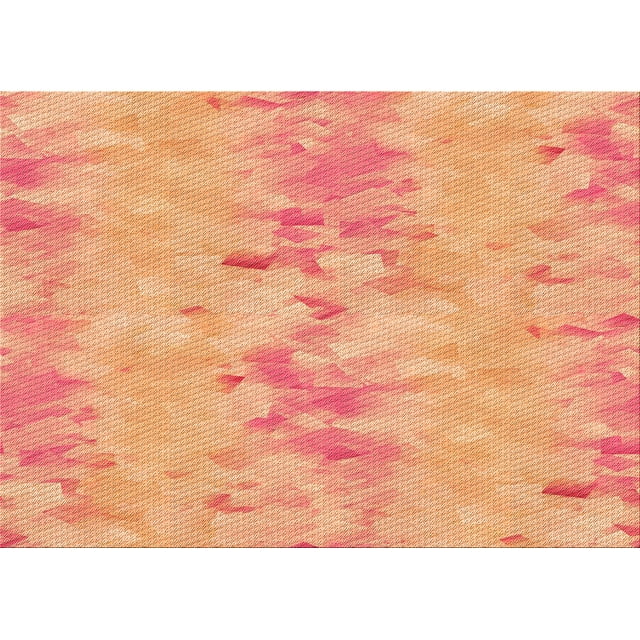 Ahgly Company Tapis d'Intérieur Lavables en Machine Rectangle Transitionnel Jaune Orange, 3' x 5'