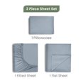 thumbnail image 3 of EcoPure 3-Piece Twin Sheet Set | 100% Organic Cotton | Comfort Washed | Deep Pocket | Blue, 3 of 9