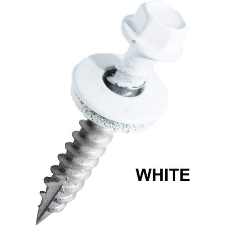

EAGLE 1 (500 Count) Metal Roofing Screws Painted Hex Washer Head Sheet Metal Roof Screw. Self Starting/self Tapping Metal to Wood Sheet Metal Roofing siding Screws (3 White)