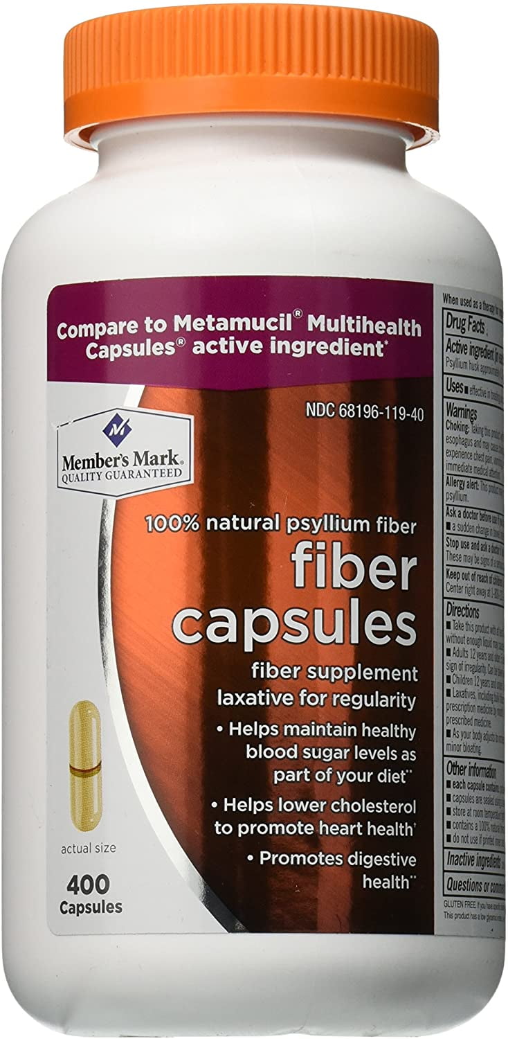Fiber Capsules Fiber Supplement 400 Count