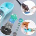 thumbnail image 5 of Botella de agua para perros, dispensador grande de botella de agua para perros con capacidad de 19 oz, portátil para caminar con contenedor de comida (azul), 5 of 5