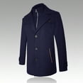 thumbnail image 4 of Tqyyweavej Mens Trench Coat Single Breasted Plus Size Formal 2 in 1 Pea Coat Zip Up Notched Lapel Business Casual Overcoat Suit Jacket with Pockets XL-5XL, 4 of 10