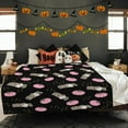 thumbnail image 5 of 50''*60''Halloween Blanket Cute Ghost Boo Halloween Throw Blankets Spooky Throws for Kids Adults Lightweight Soft Warm Cozy Flannel for Sofa Bedding Decorations Yellow, 5 of 7