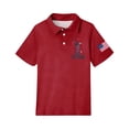 thumbnail image 6 of CCRFTGI 250 Anniversary USA Flag Polo Shirts for Child Girls Boys Size 7 School Uniform America Flag freedom Shirt Golf Lapel Button Collared Polo Quick Dry Summer T-Shirts Red 3-4 Years, 6 of 7