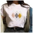 thumbnail image 1 of Pntutb Camiseta suelta de cuello redondo para mujer con estampado gráfico geométrico de moda para mujer Pntutb Pntutb-2056, 1 of 8