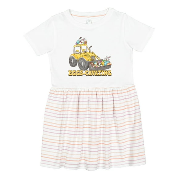 Inktastic Excavating Easter Bunnies Girls Toddler Dress