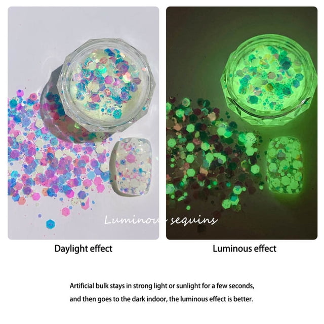Xihbxyly Brillantina para Decoración de Uñas, Esmalte de Uñas de Color Luminoso, Fácil Aplicación, Taladros de Uñas de Larga Duración, Decoración Del Hogar, Arte para Celular, Perfecto para Entusiast