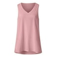 thumbnail image 3 of Fouhkni Tank Tops for Women Casual Summer Sleeveless V Neck Basic Tunic Tops Solid Color Plain T-Shirts, 3 of 3