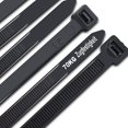 thumbnail image 1 of Lazos de cable ultra fuertes resistentes a los rayos UV 300mm x 7,6mm con 70kg de resistencia a la tracción paquete negro de 100 Feliz Sencillez, 1 of 5