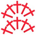 thumbnail image 1 of OULII 10Pcs DIY Cross Decal Red Flocked Cloth for Church Wall Ornament Party, 1 of 8