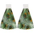 thumbnail image 2 of Hanging Towels 1 Pcs, Dish Towels Beautiful Peacock Feathers Absorbent Hand Towels with Hanging Loop Washcloth for Bathroom Kitchen, 2 of 6