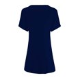 thumbnail image 6 of Awdenio Summer Dresses for Women, Fashion Ladies Summer Solid Causal V-Neck Short Sleeve Vacation Lace Dress Dark Blue XL, 6 of 7