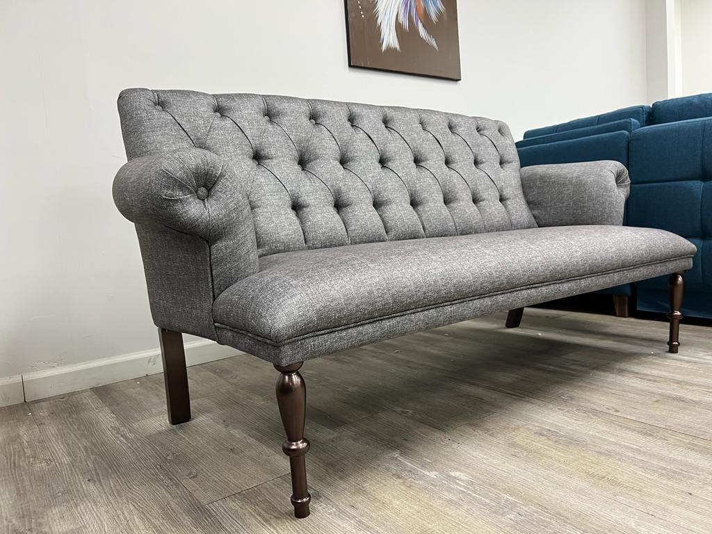 Rubio Wood Legs Comfortable Loveseat, Rolled arms easy to assemble